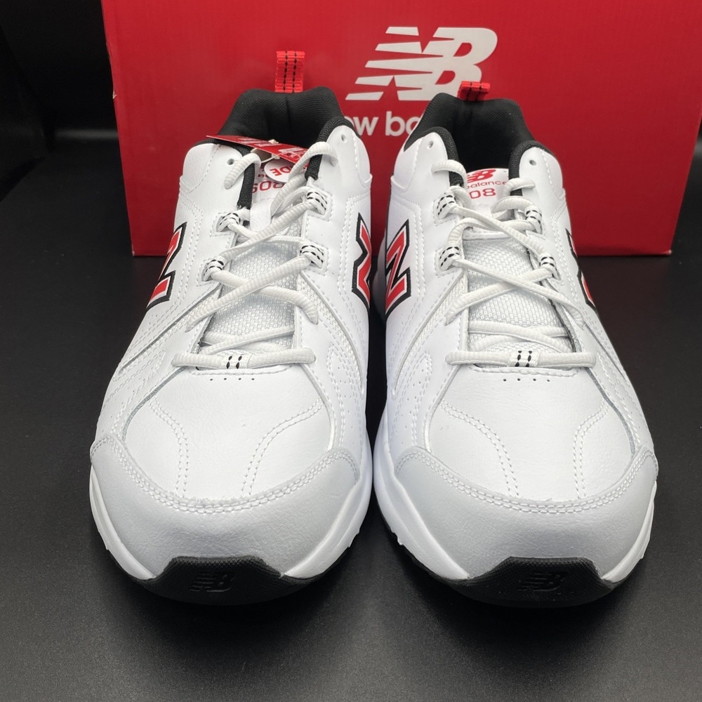 New Balance MX608v5 Sneakers Men's Size 10.5 4E Wide White / Red MX608WN5 - Picture 2 of 7
